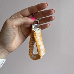 Porte-clé élastique Vichy Jaune