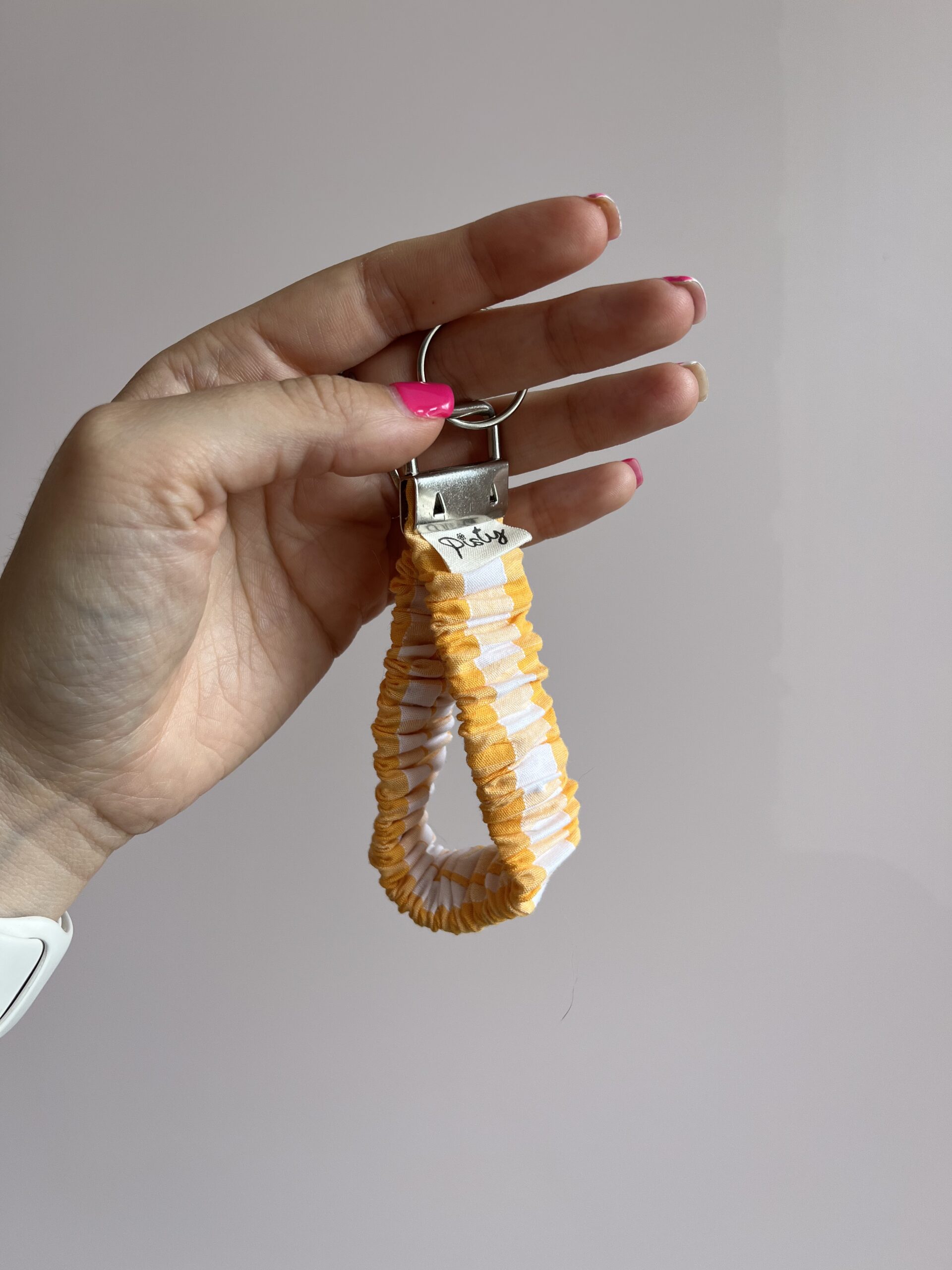 Porte-clé élastique Vichy Jaune