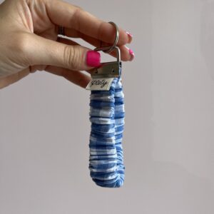 Porte-clé élastique Vichy Bleu